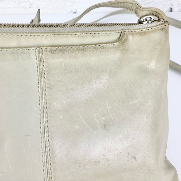 Hobo Mara Bone Cream Tan Leather Zipper Front Crossbody - Picture 7 of 11